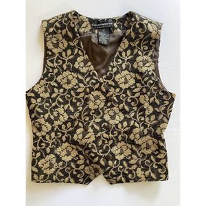 Vintage A Liz Claiborne Collection Petite Tapestry Vest Women's Petite Sz 8